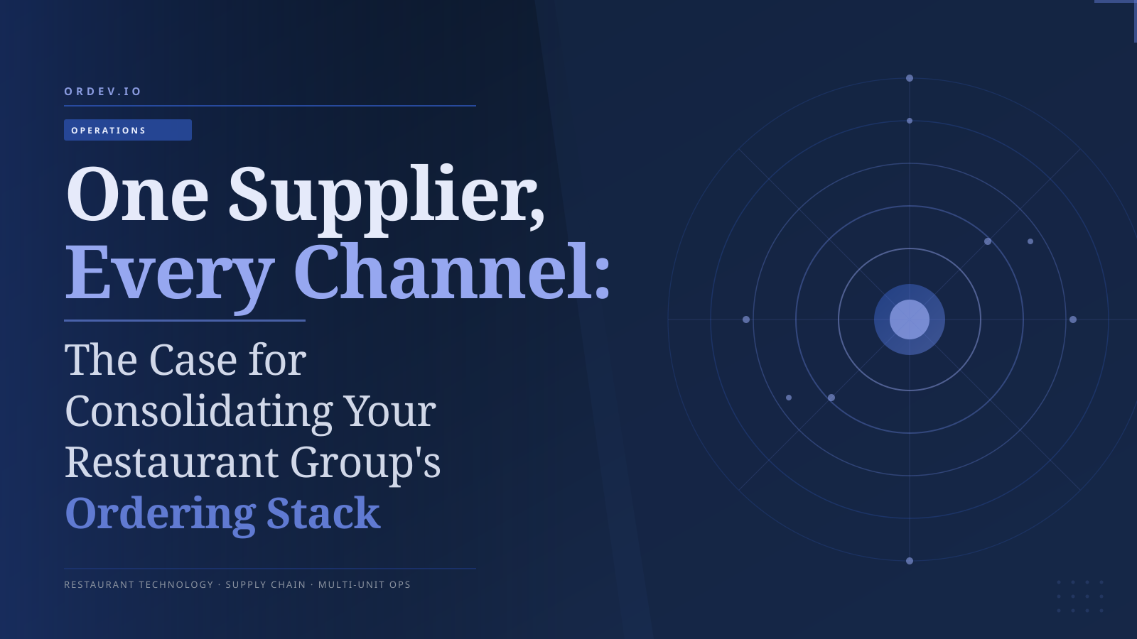 One Supplier, Every Channel: The Case for Consolidating Your Restaurant Group's Ordering Stack