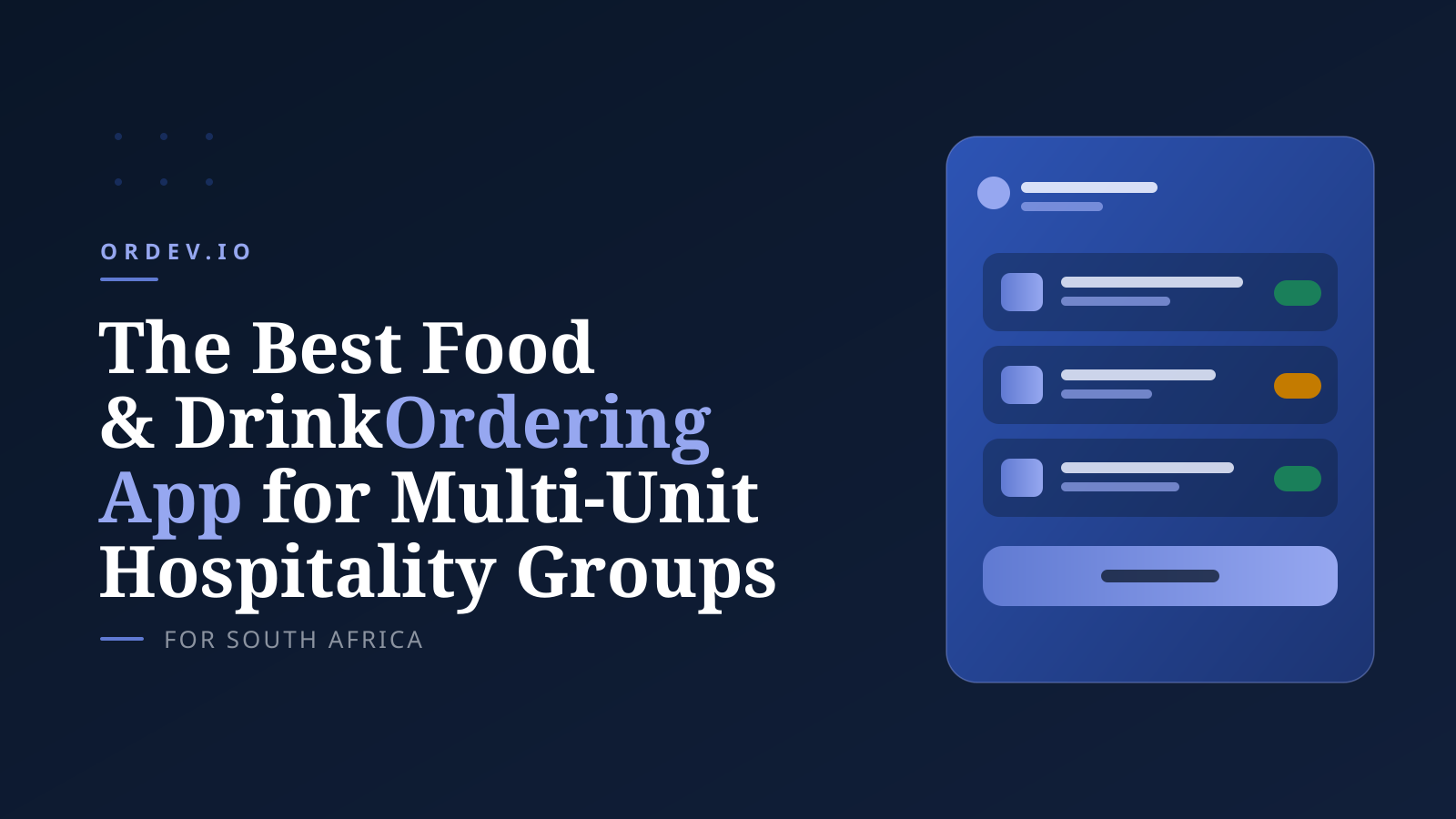 The Best Food & Drink Ordering App for Multi-Unit Hospitality Groups in South Africa